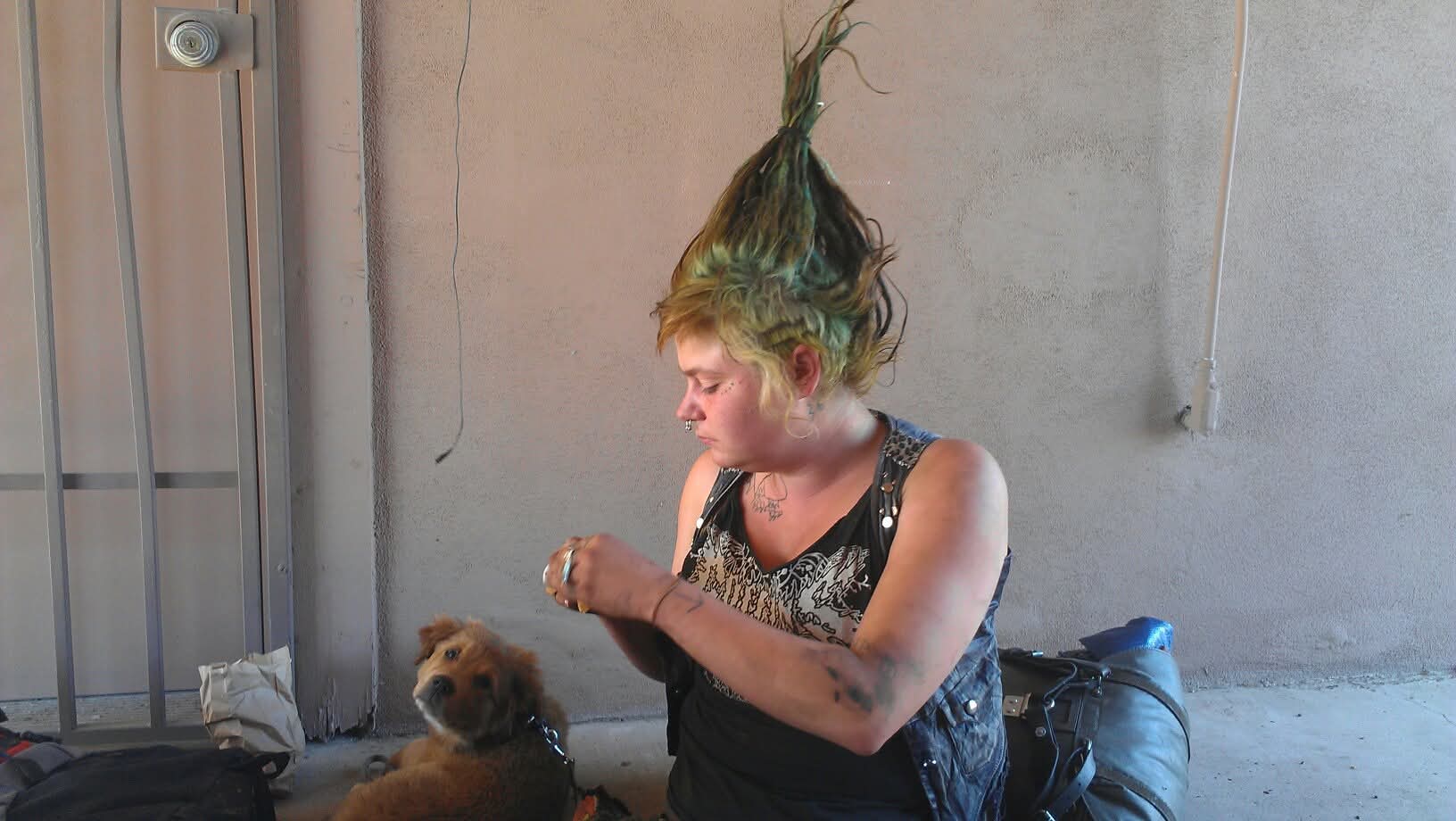 Girl with face tattoos