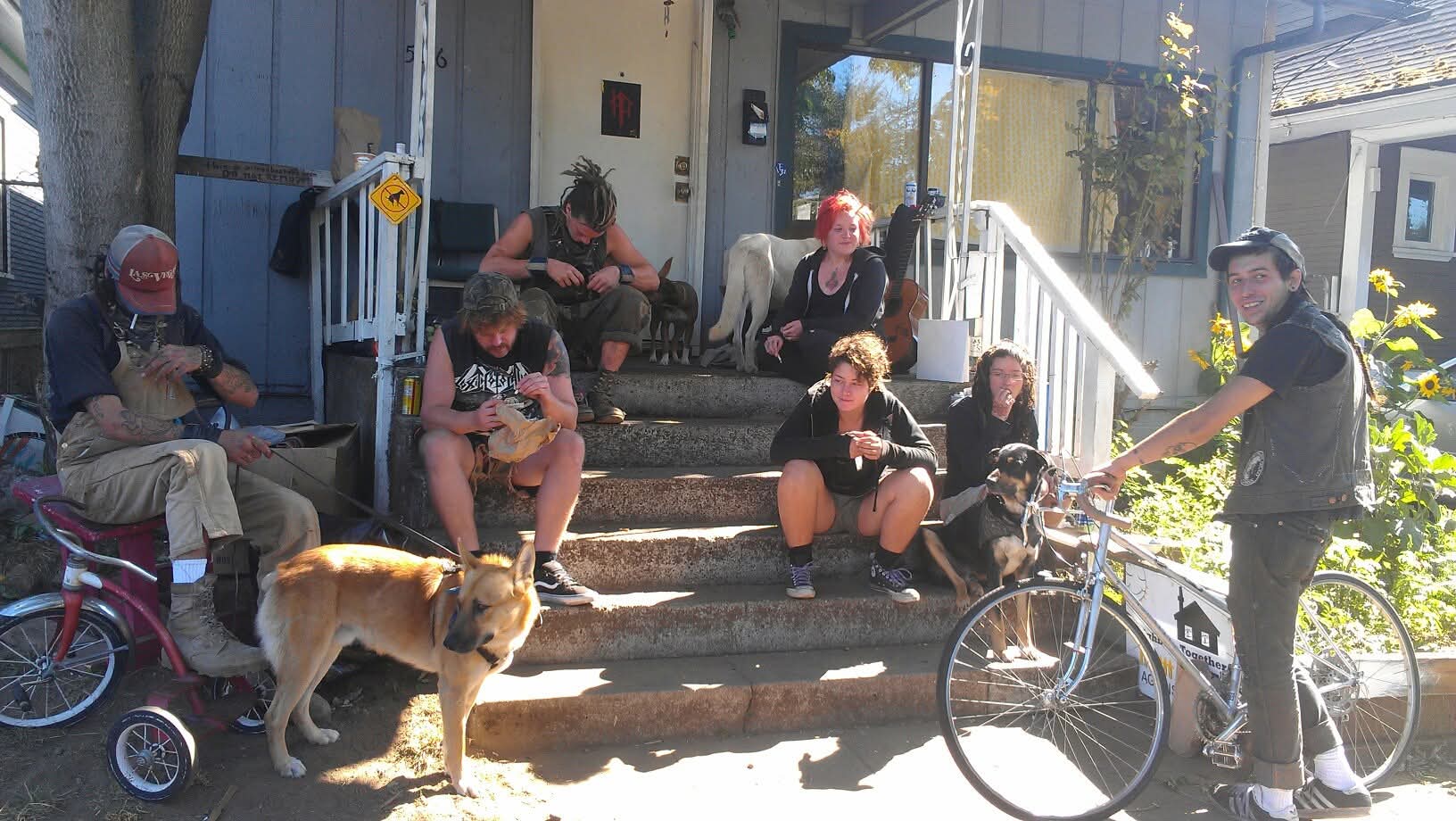Stoop of house with kids on it