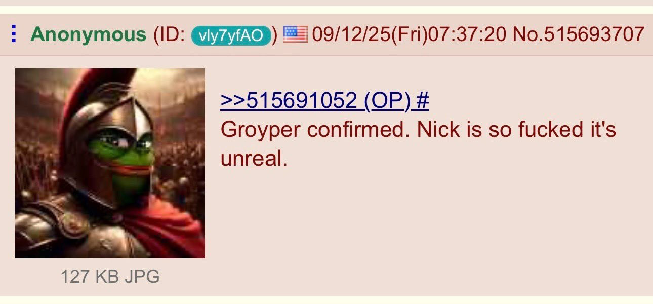 4Chan says "Groyer confirmed"