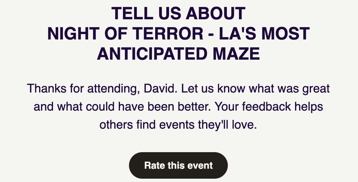 EventFinder wants me to rate the Hell House