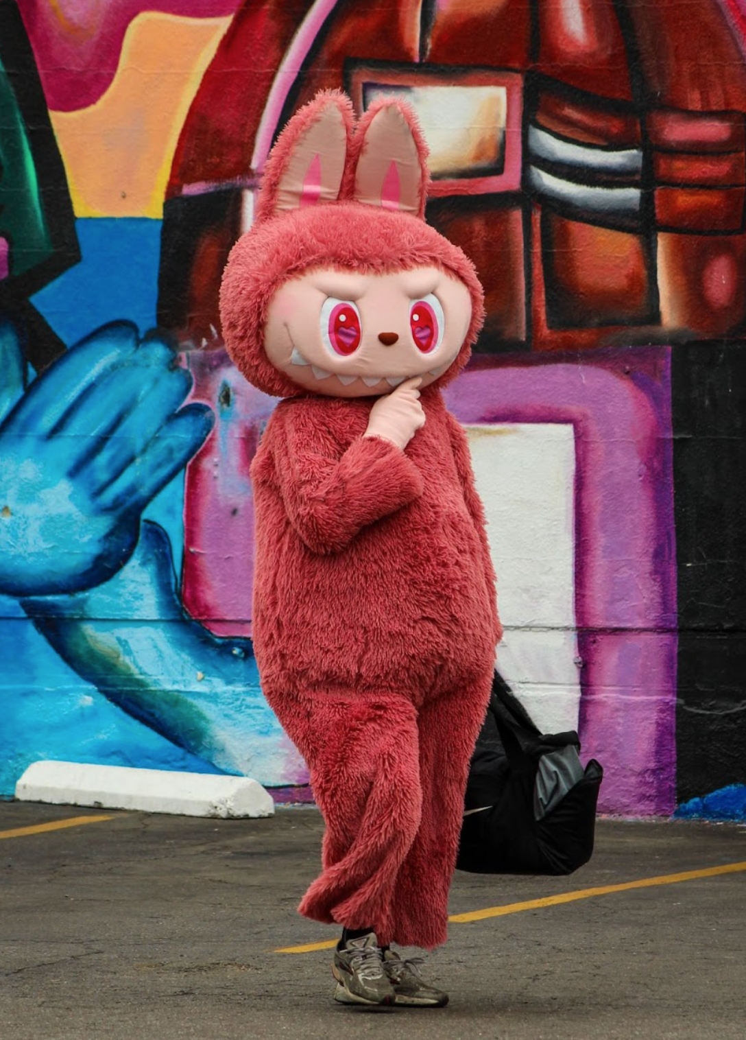 A person dressed as a labubu