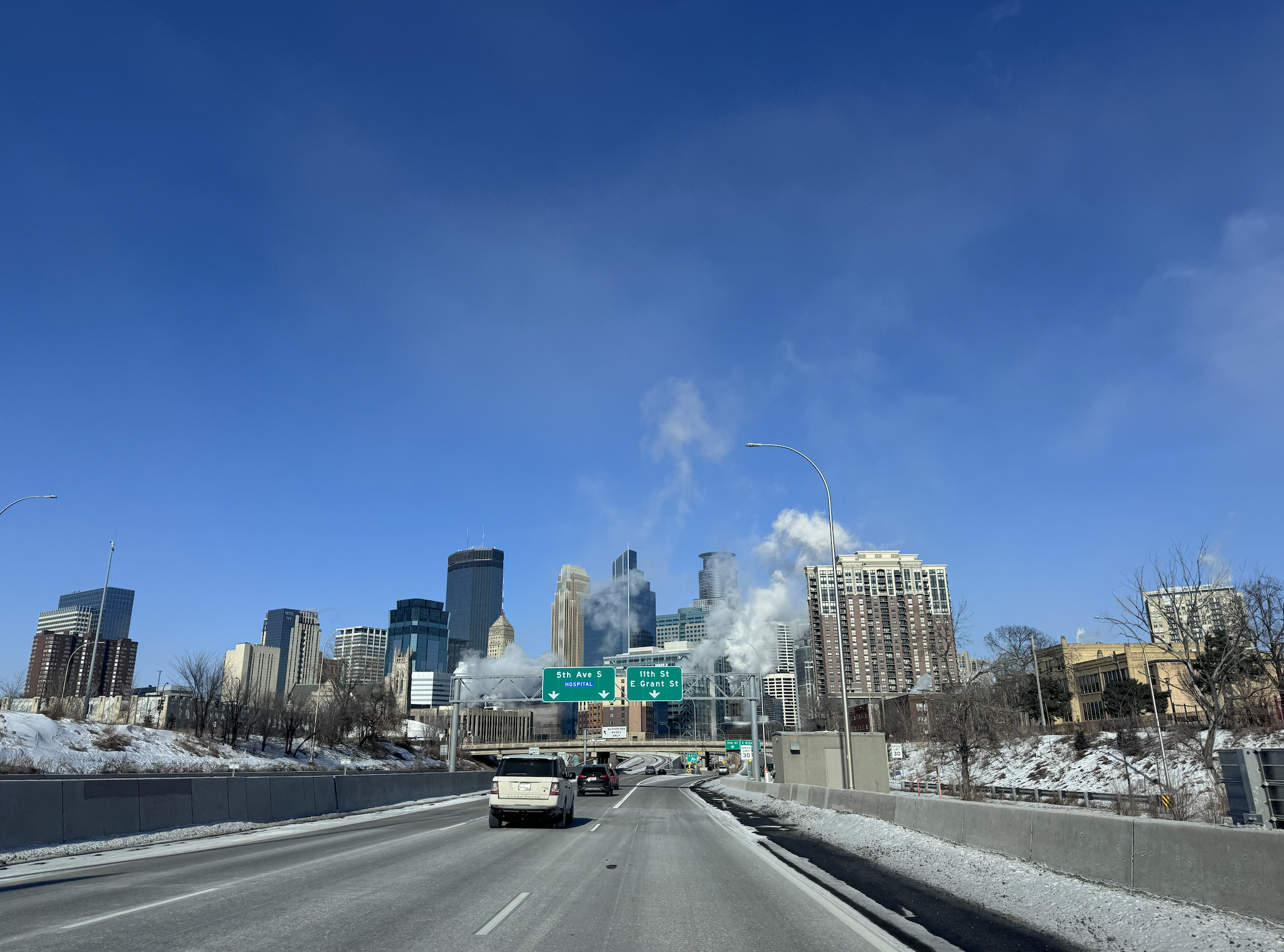 A cold crisp blue sky