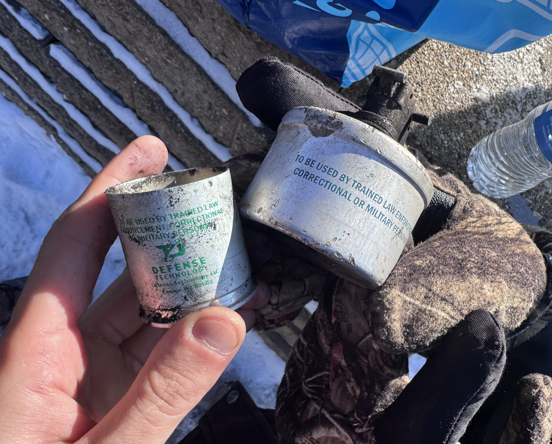 Canisters of tear gas