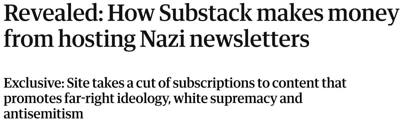 Exclusive: Site takes a cut of subscriptions to content that promotes far-right ideology, white supremacy and antisemitism