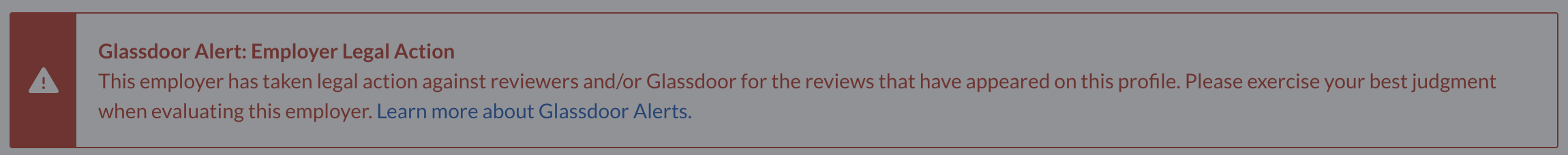 Glassdoor Alert! Employer Legal Action