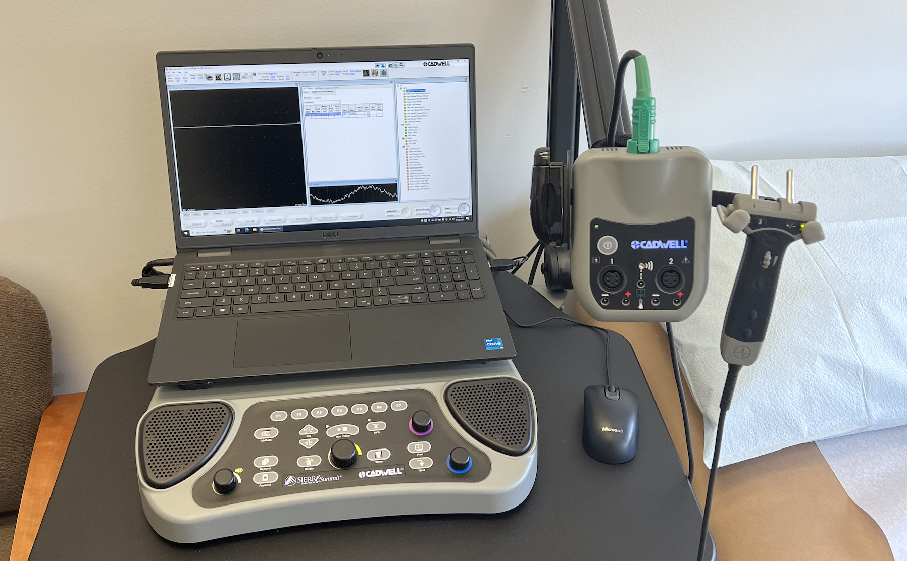 A nerve tester - a laptop with some probes linked up to it! 