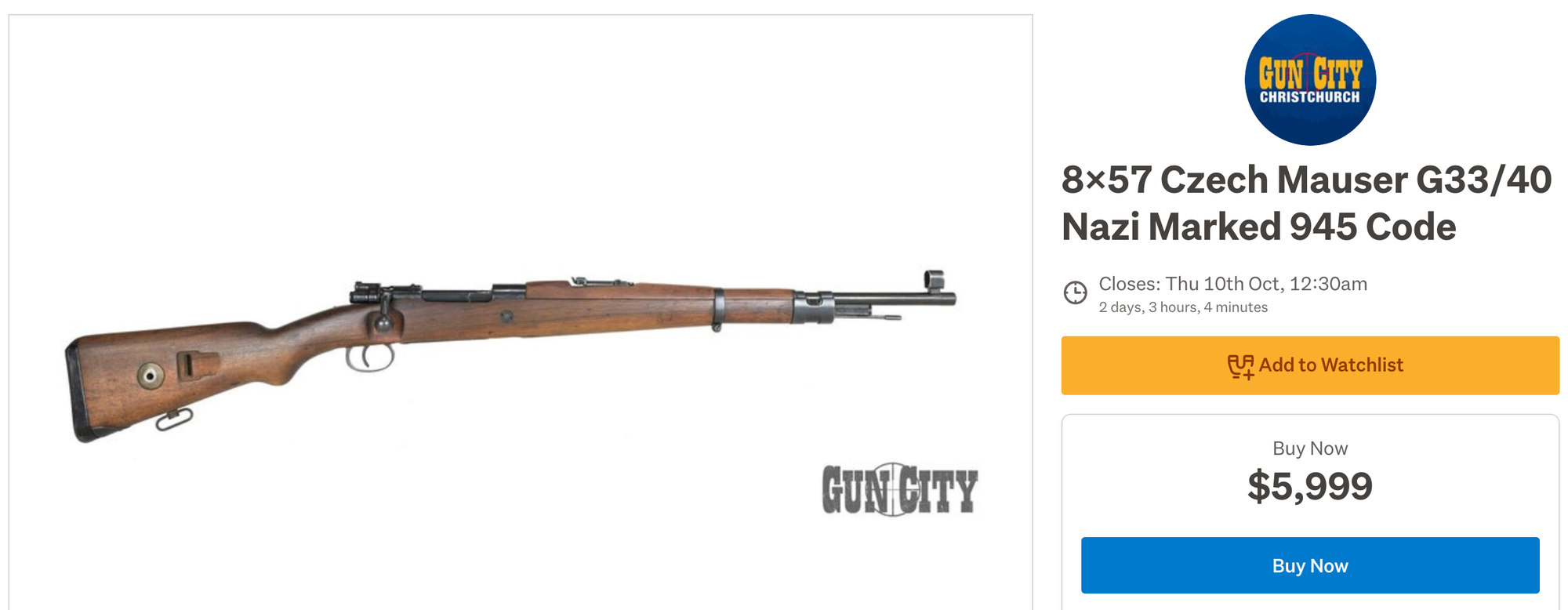 A nazi rifle on TradeMe