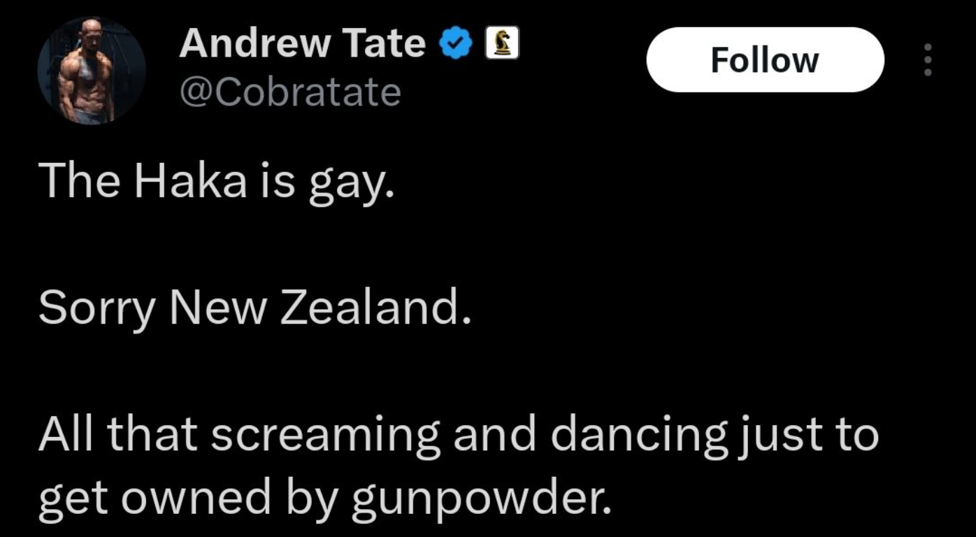 "The haka is gay"