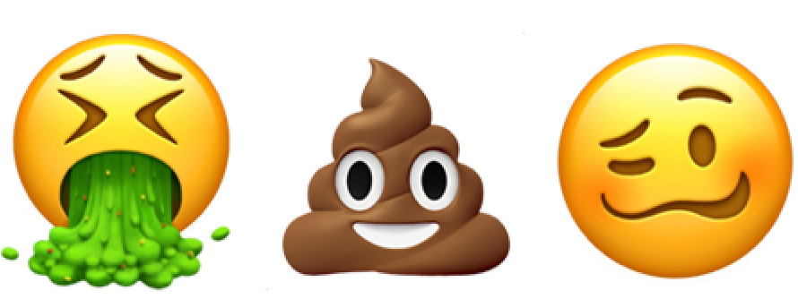Vomit, poo, crazy