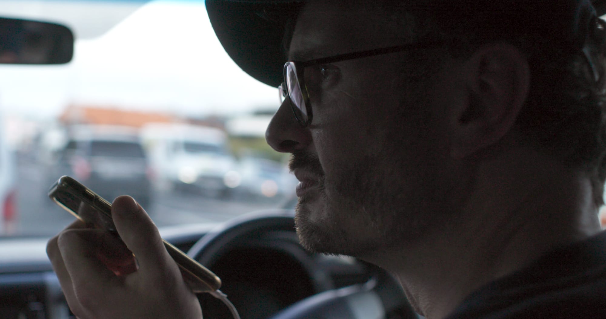 Me on phone in car