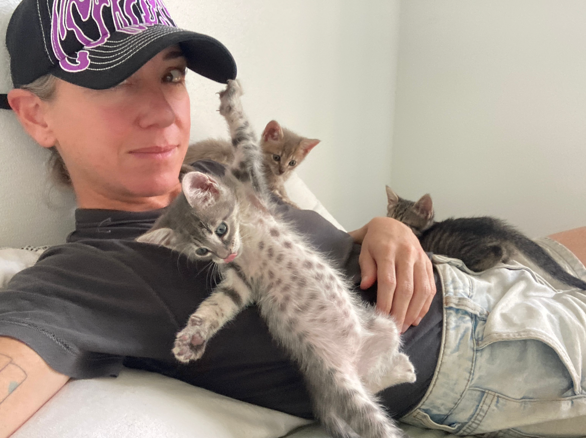 Jess with kittens