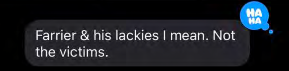 Farrier and his lackies i mean, not the victims