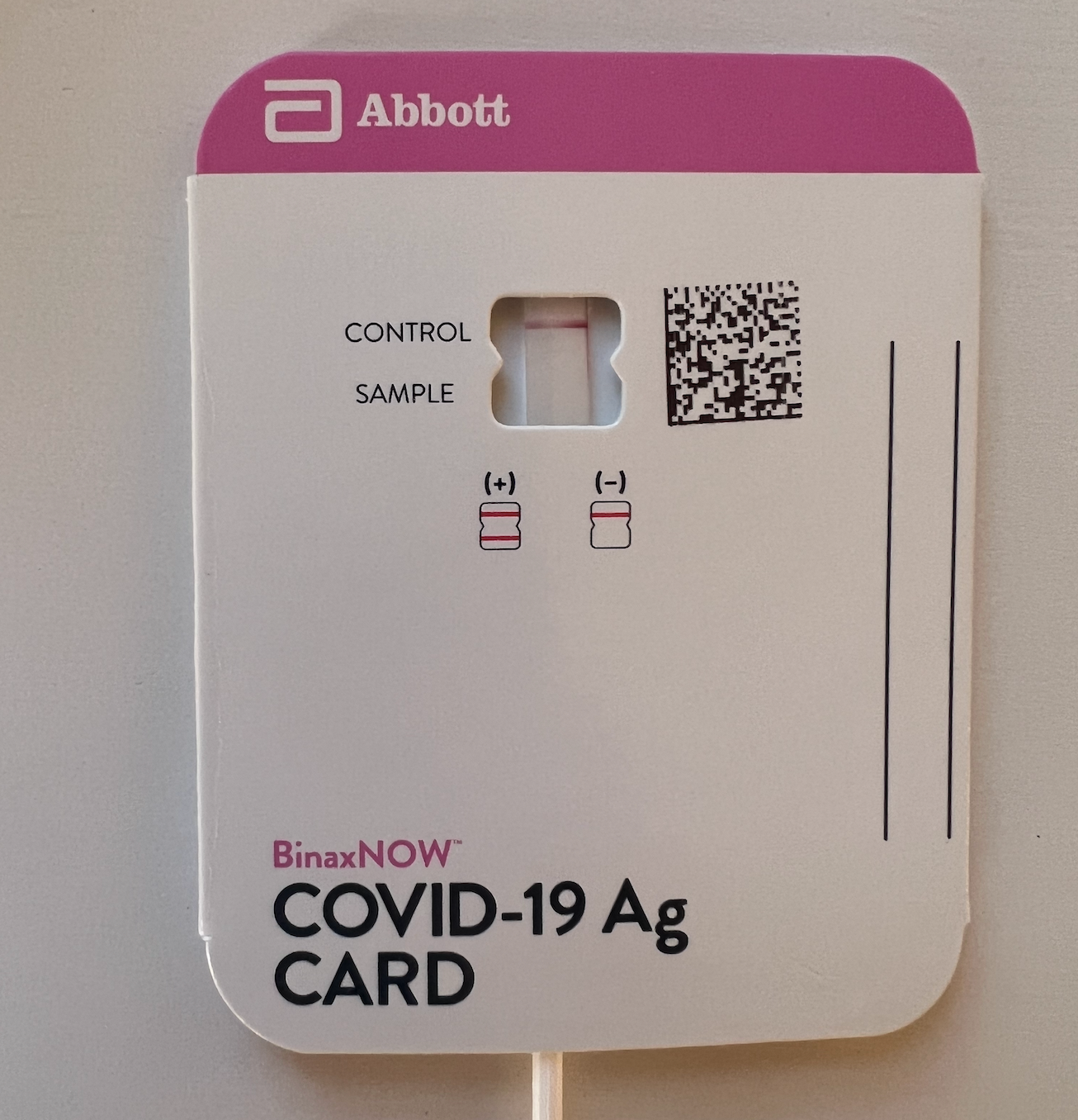 A home test showing a negative result