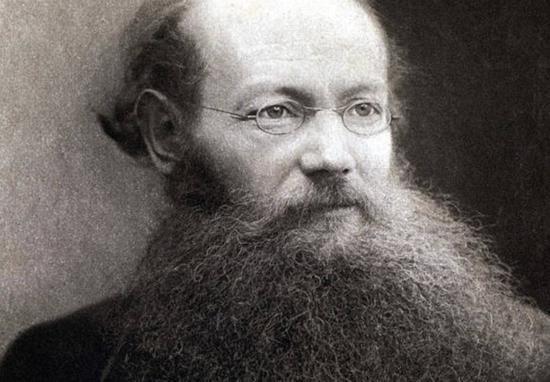 Pyotr Kropotkin in black and white art piece