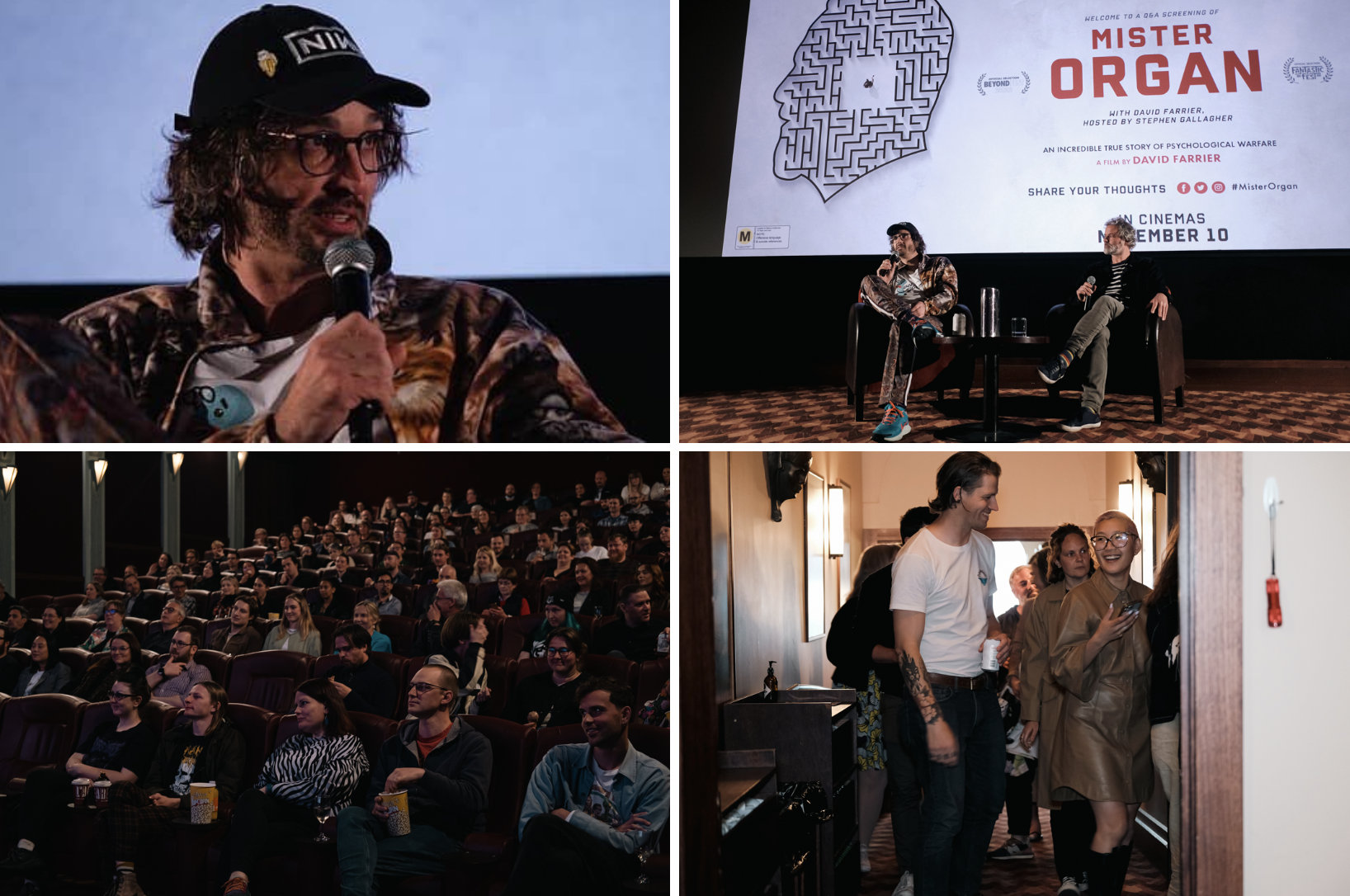 Me on stage during the Q&Am and a full house watching Mister Organ