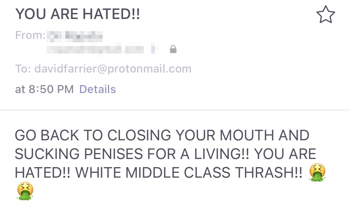 "You are hated"