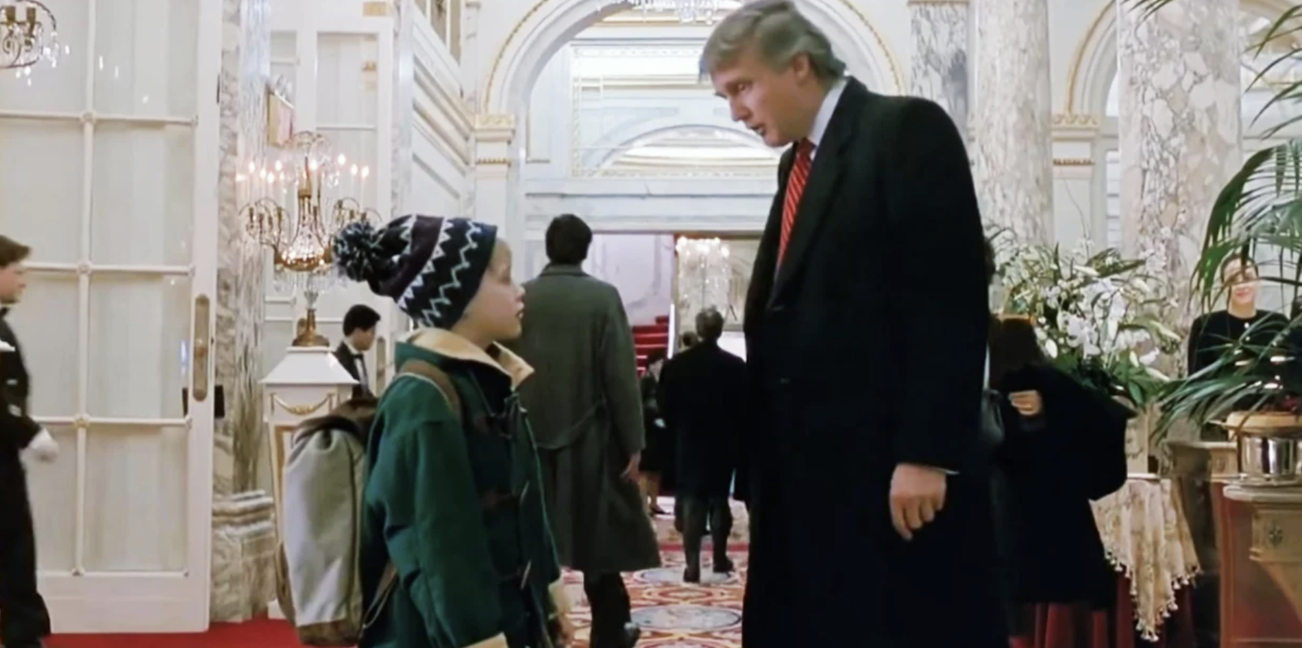 Donald Trump in a suit in Home Alone 2