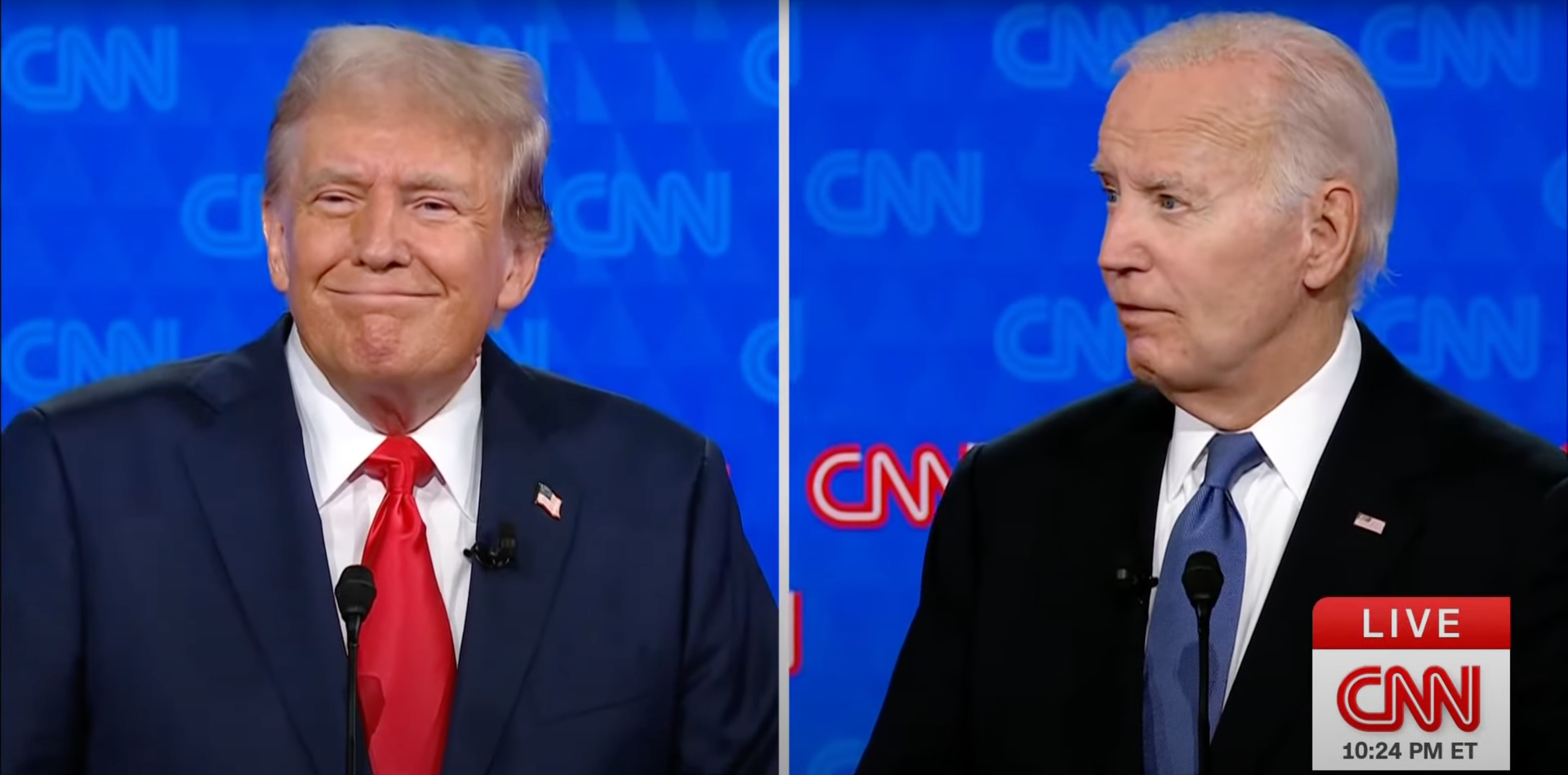 Trump and Biden on stage