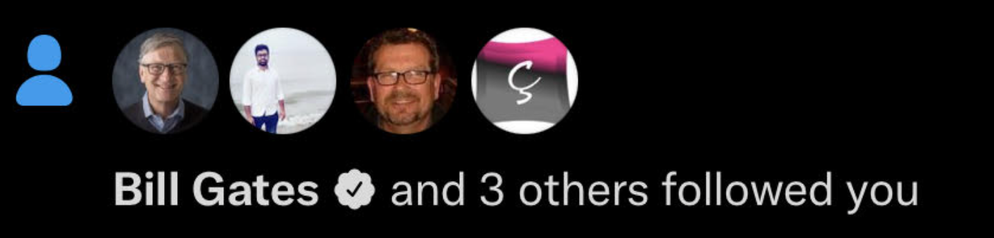 "Bill Gates followed you" on Twitter
