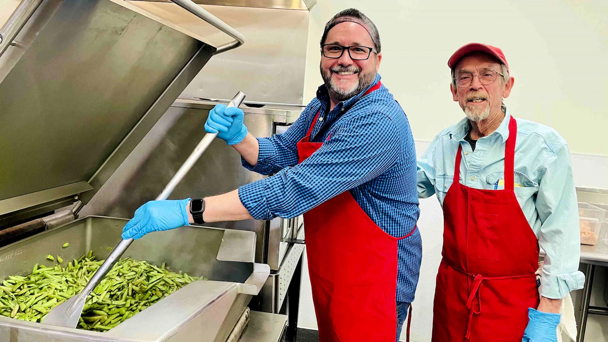 Doug Ruch with some peas