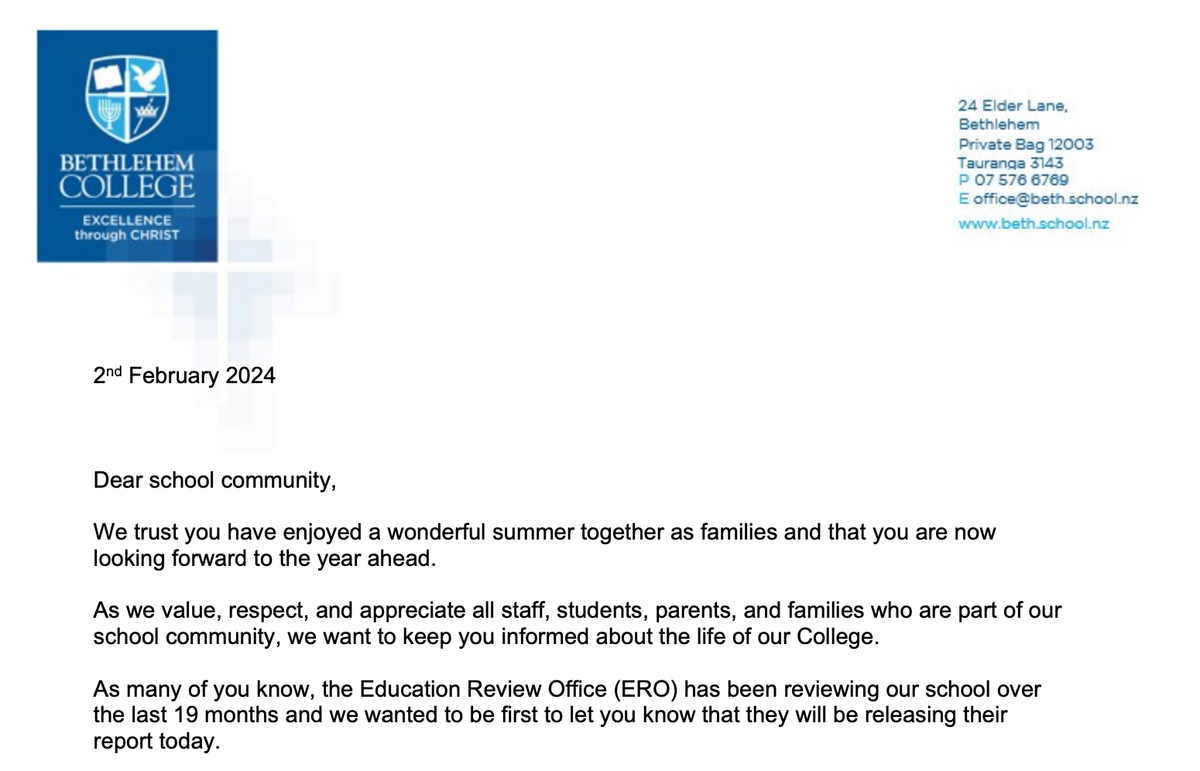 Bethlehem College Fails Miserably in ERO Report