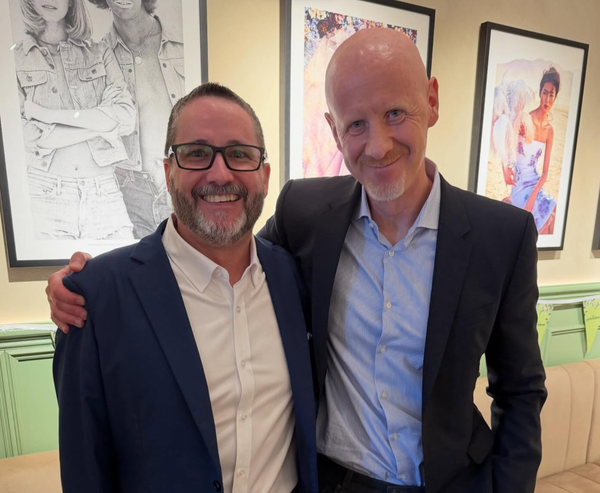 Doug with GoFundMe CEO Tim Cadogan in October 2025, during Doug's all expenses paid trip (on GoFundMe users) to Australia.