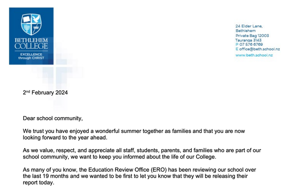 Bethlehem College Fails Miserably in ERO Report